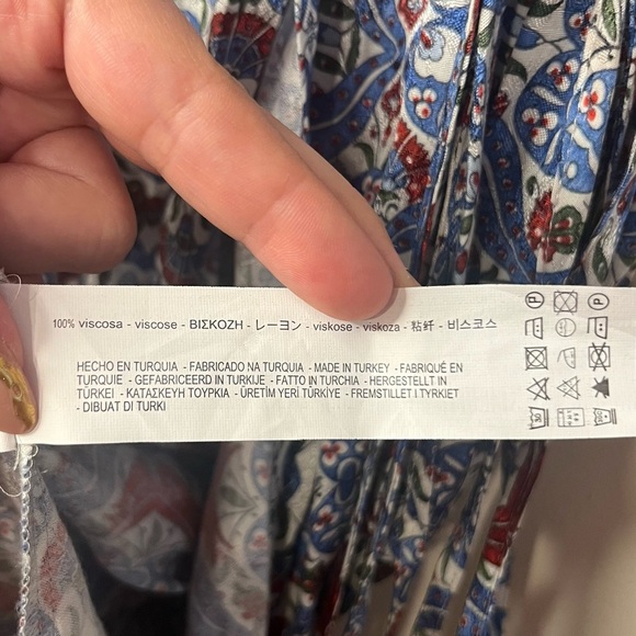 ZARA Silky Blue Paisley Authentic Wrap Longsleeve Midi Dress - Picture 10 of 15